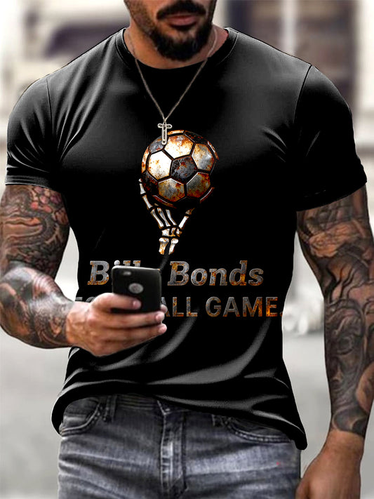 Men's British Football Bily Bonds Print Short-Sleeved T-Shirt