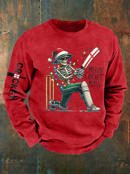 Men's UK Cricket Christmas Printed Sweatshirt