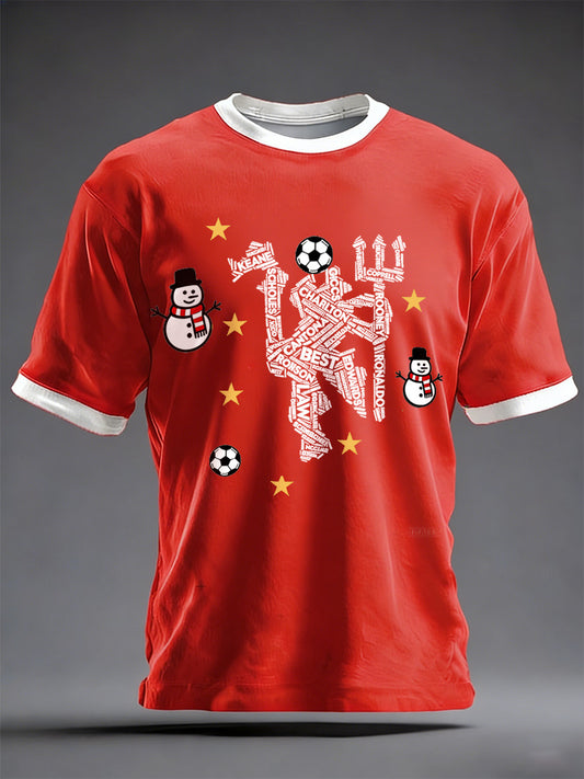 Men's Liverpool Football Print Christmas T-Shirt