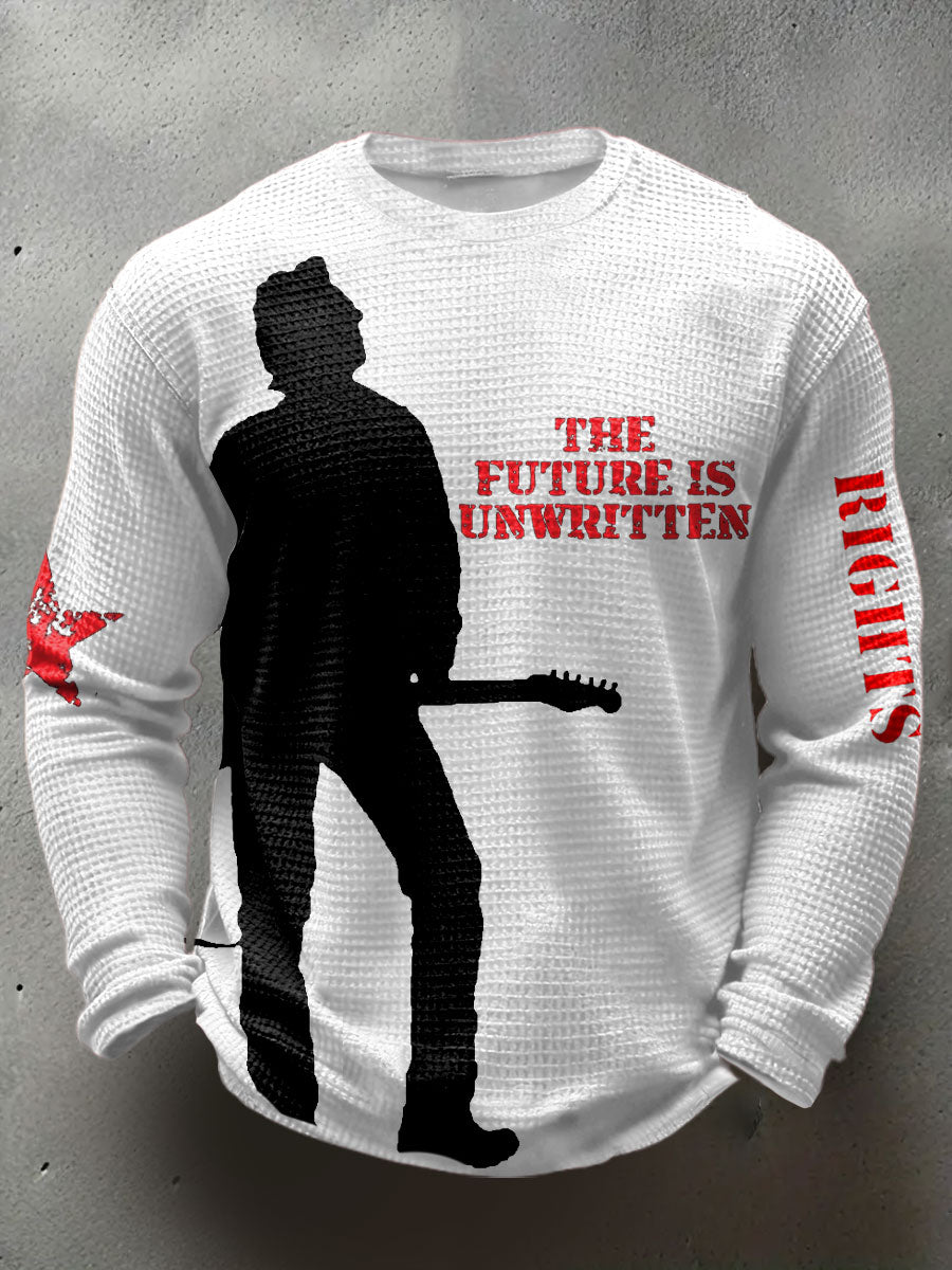 Men's UK Punk Music Lover Printed Waffle Tops