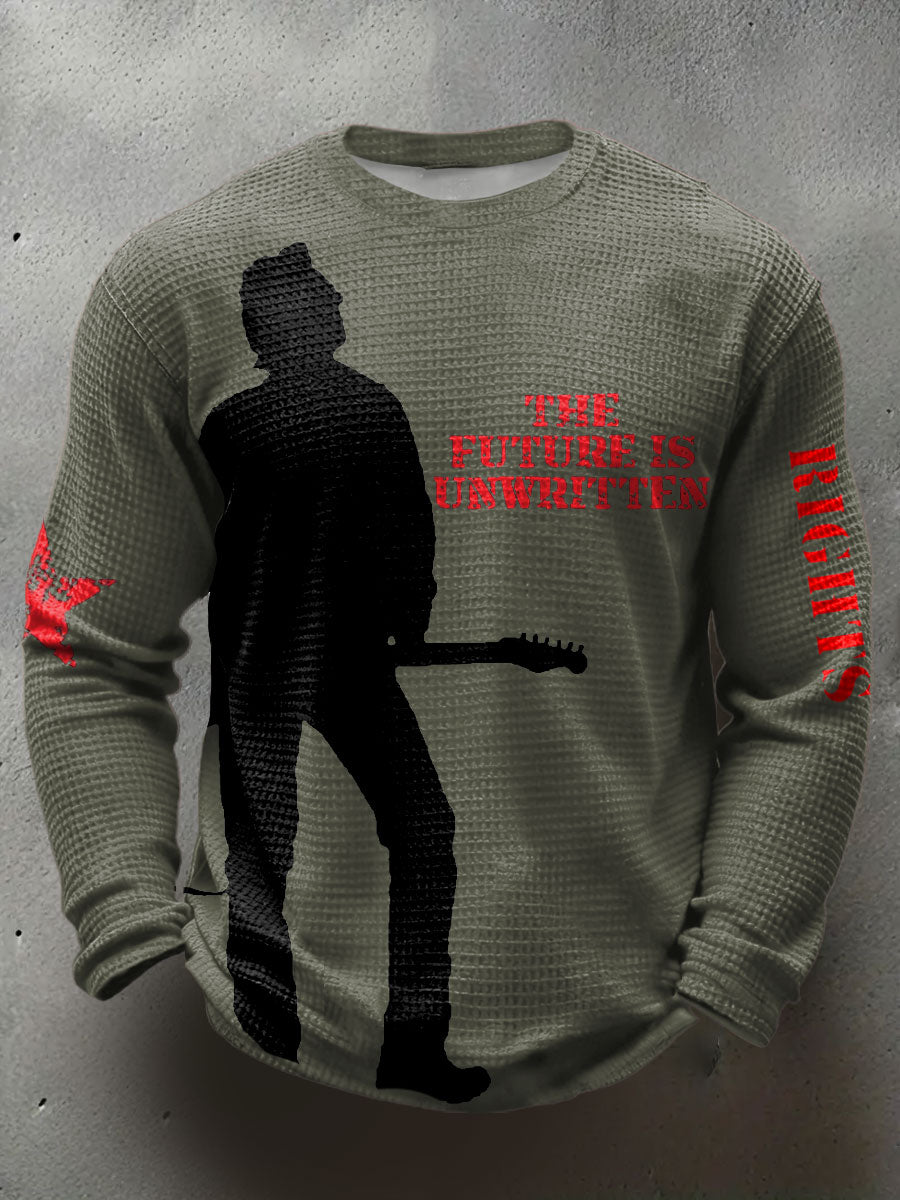 Men's UK Punk Music Lover Printed Waffle Tops