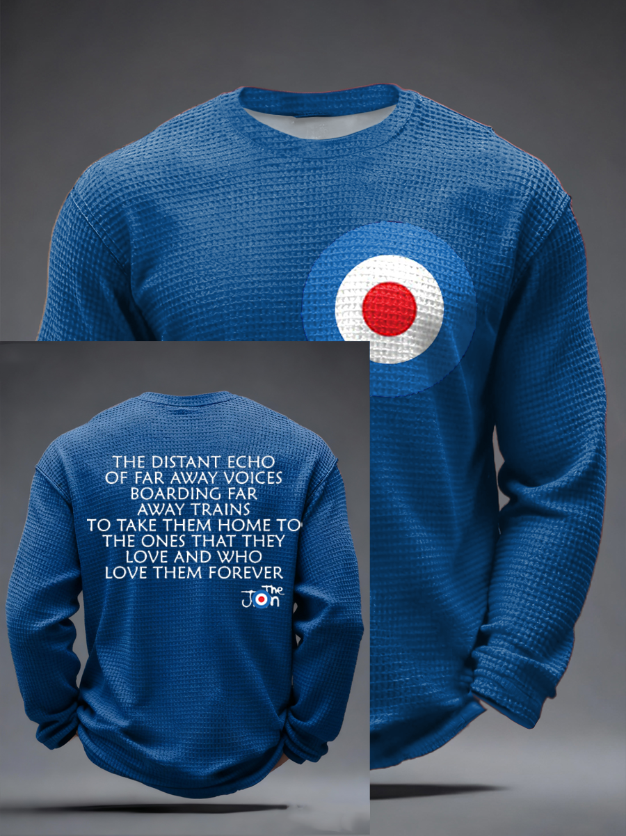 Men's Modfather UK Music Mods Lover Waffle Long Sleeve T-Shirt