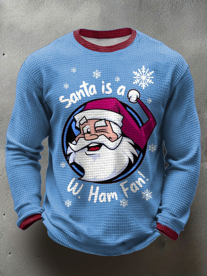 Men's UK Football Lover Christmas Printed Waffle Tops