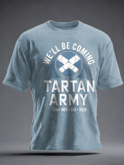 Unisex UK Football Lover Scotland We'll Be Coming 2026 Printed T-shirt