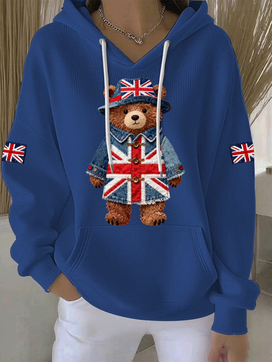 Women's British style Print Casual Hoodie