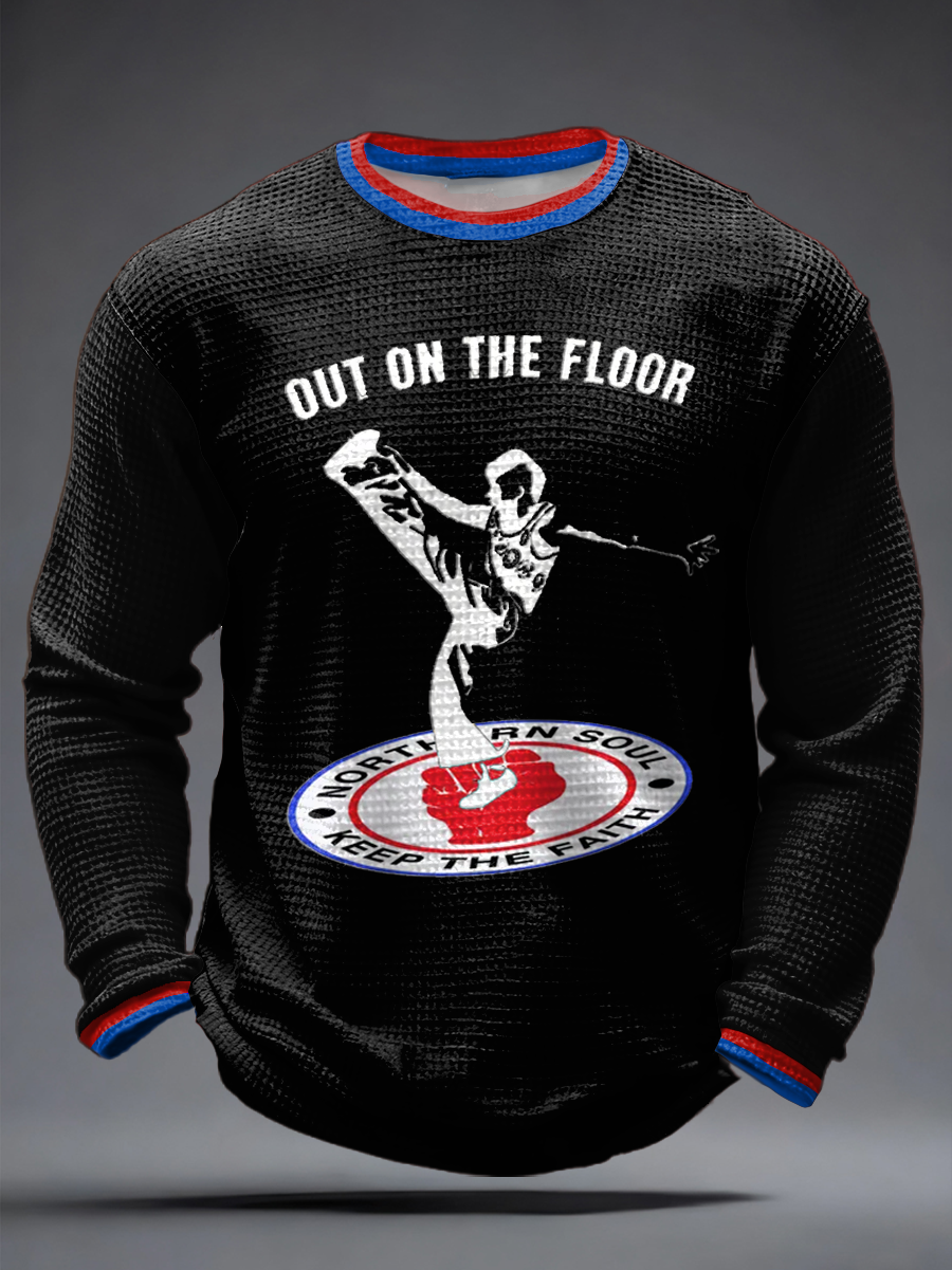 Men's UK Music Northern Soul Lover Waffle Long Sleeve T-Shirt