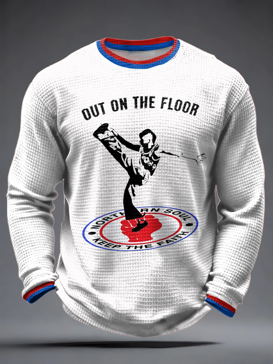 Men's UK Music Northern Soul Lover Waffle Long Sleeve T-Shirt