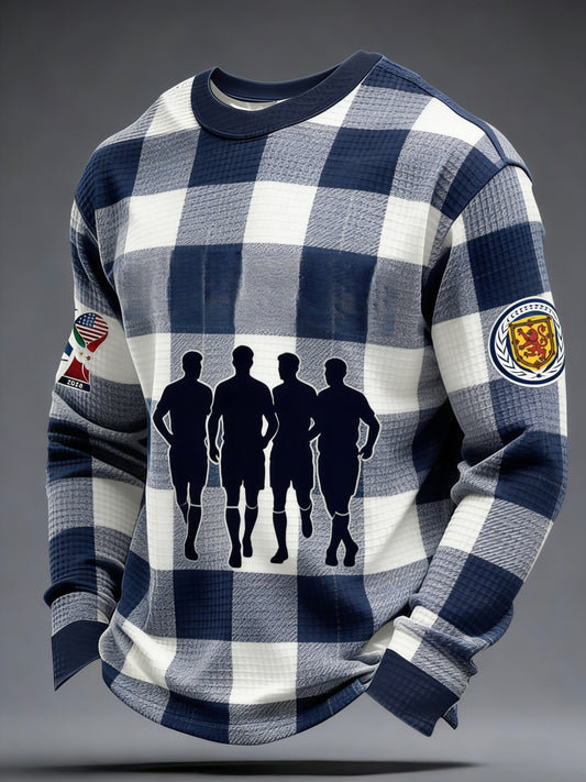Unisex UK Football Lover Scotland We'll Be Coming 2026 Printed Casual Waffle Top