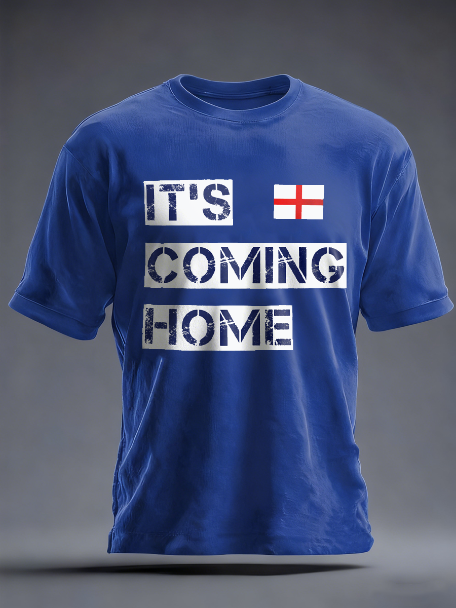 Men's UK Football Lover It’s Coming Home imitation cotton short-sleeved T-shirt