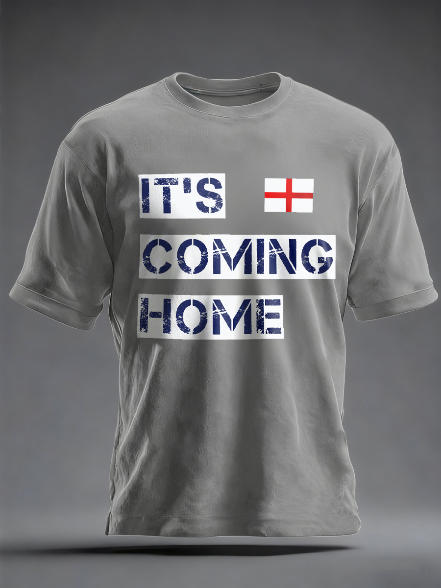 Men's UK Football Lover It’s Coming Home imitation cotton short-sleeved T-shirt