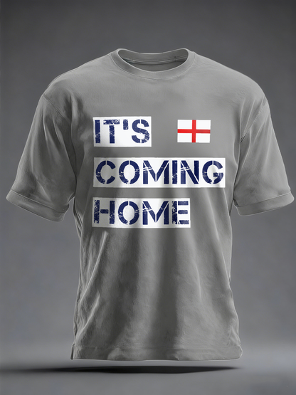 Men's UK Football Lover It’s Coming Home imitation cotton short-sleeved T-shirt