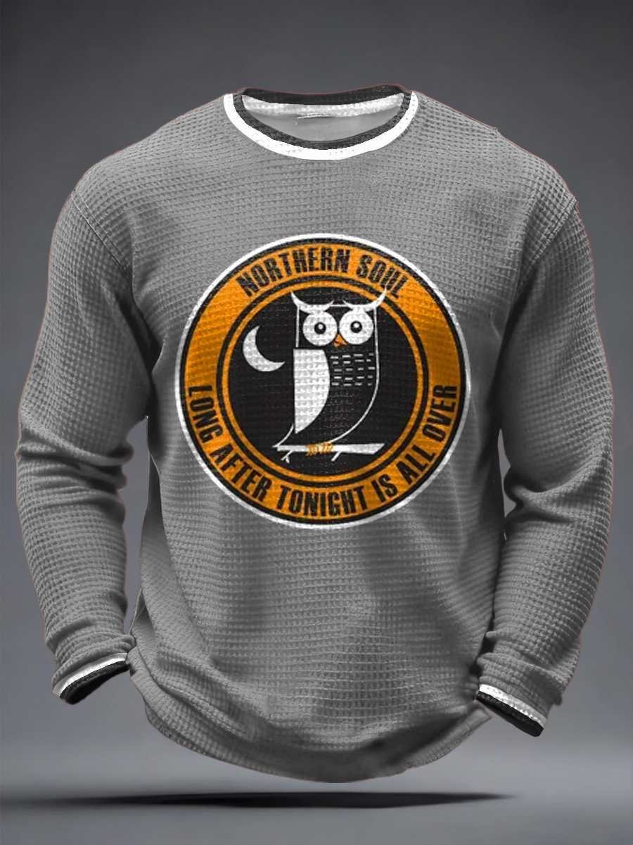 Men's UK Music Northern Soul Lover Waffle Long Sleeve T-Shirt