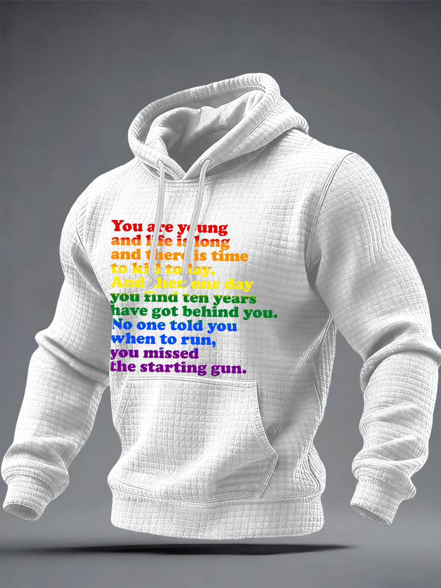 Men's You missed the starting gun Checkered Cotton Hoodie