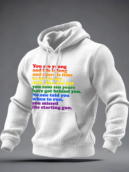 Men's You missed the starting gun Checkered Cotton Hoodie