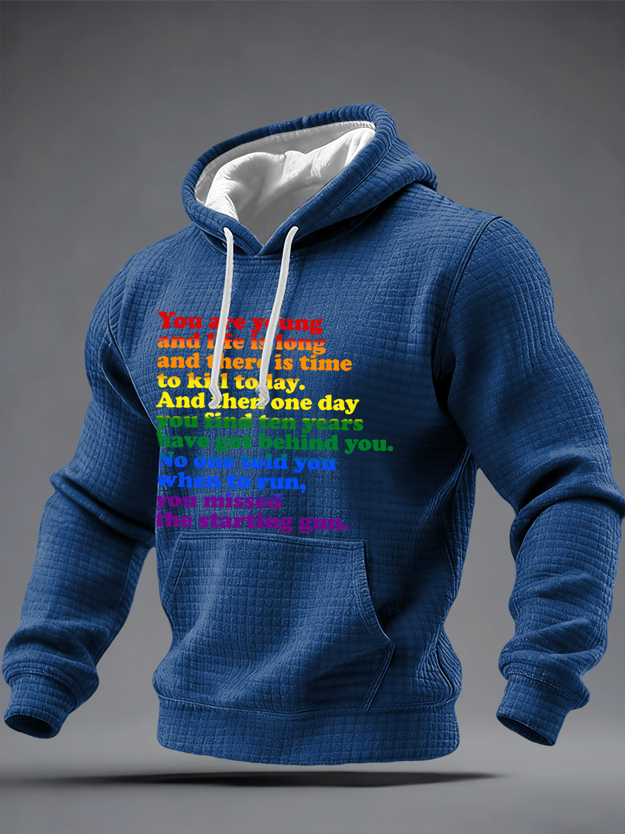 Men's You missed the starting gun Checkered Cotton Hoodie