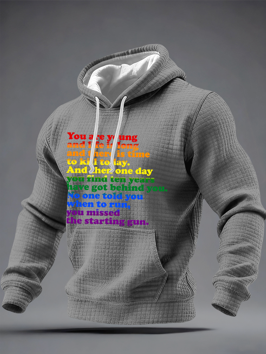 Men's You missed the starting gun Checkered Cotton Hoodie