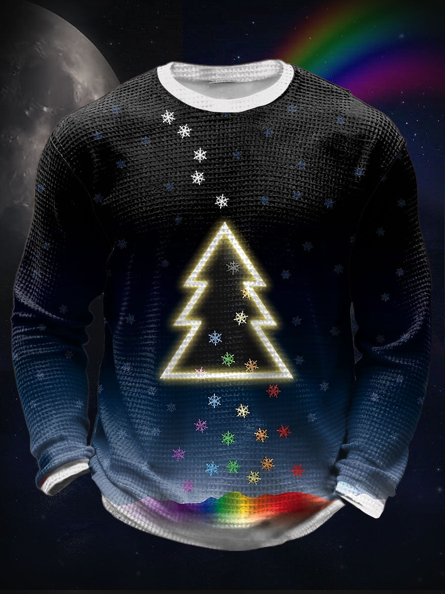 Men's UK Music Lover Rainbow Printed Waffle Tops