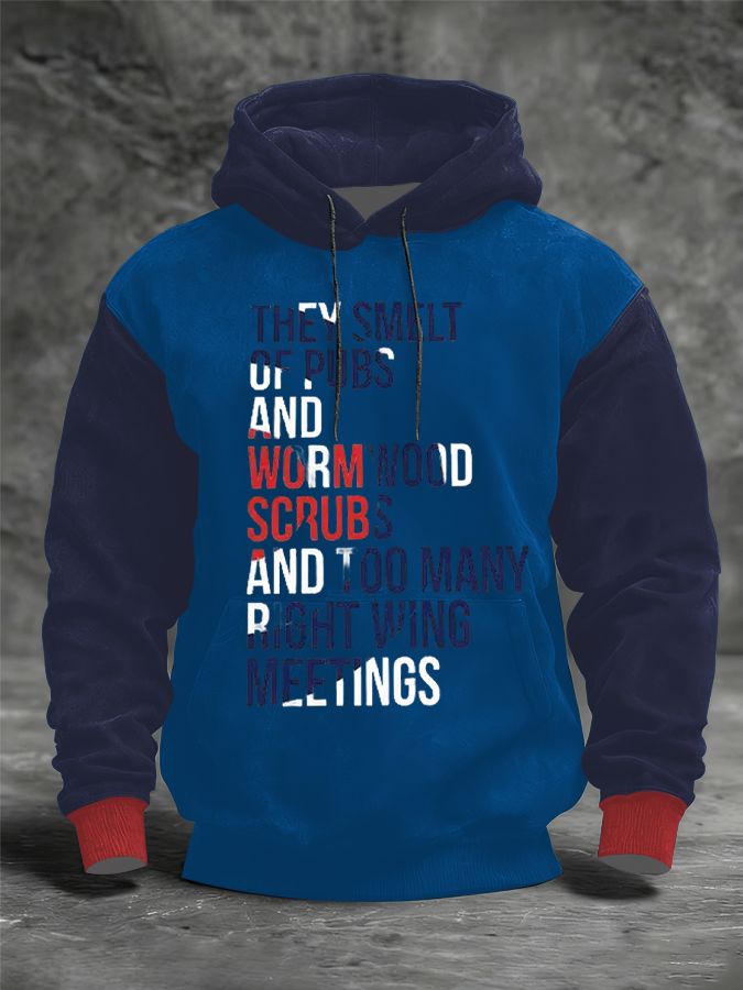 Men's UK Mods Music Lover Oversized Drop-Shoulder Hoodie with Pockets