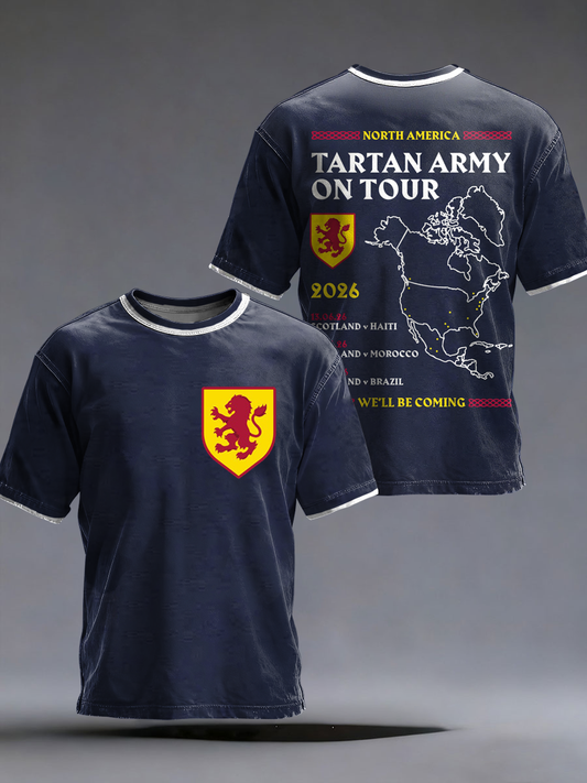 Men's UK Football Lover Scotland We'll Be Coming 2026 Printed  short sleeves t-shirt