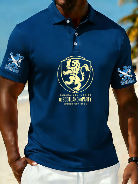 Men's Retro 2026 Scotland Team Casual Polo Shirt for British Football Fans