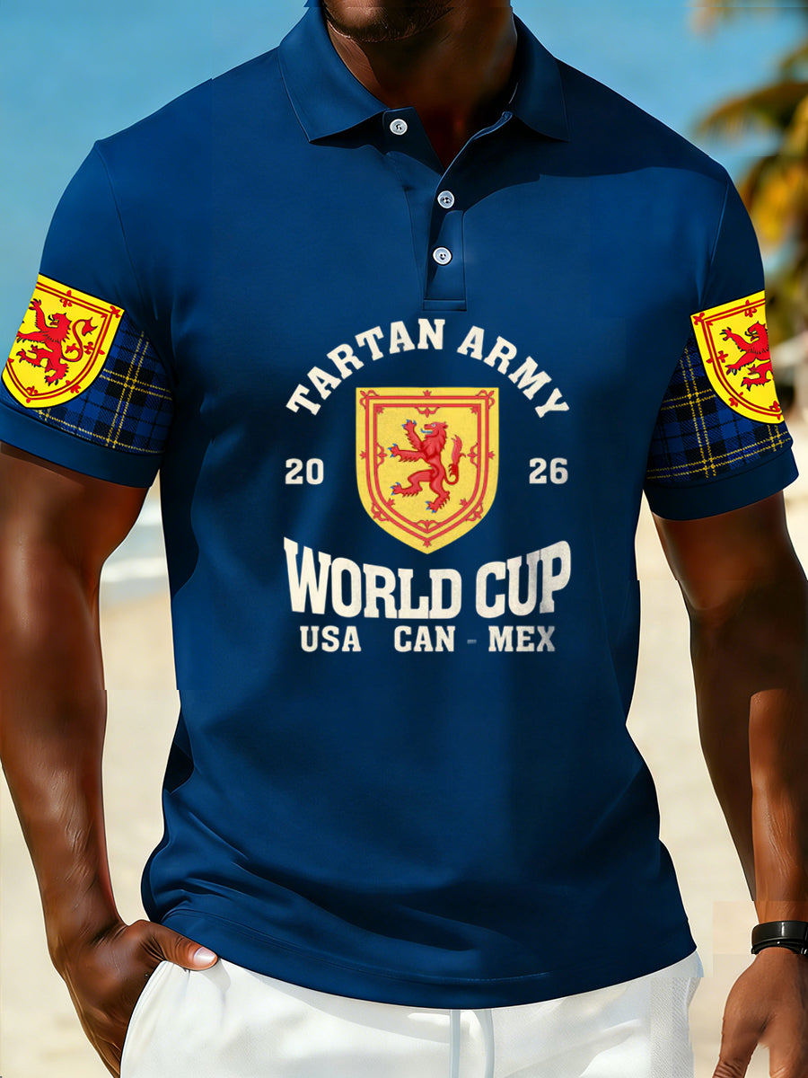 Men's Retro 2026 Scotland Team Casual Polo Shirt for British Football Fans