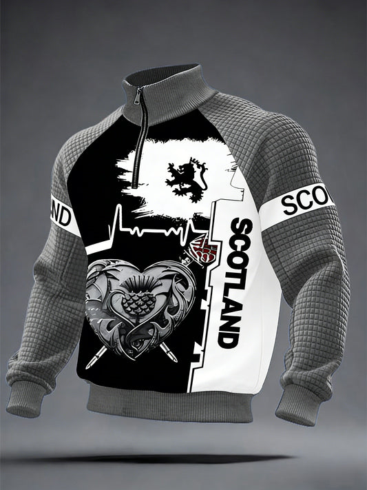 Men's  UK Football Lover Scotland We'll Be Coming 2026  Printed Zip-Up Hoodie