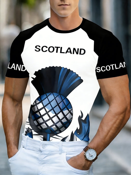 Men's  UK Football Lover Scotland We'll Be Coming 2026  Printed Short-Sleeved T-Shirt