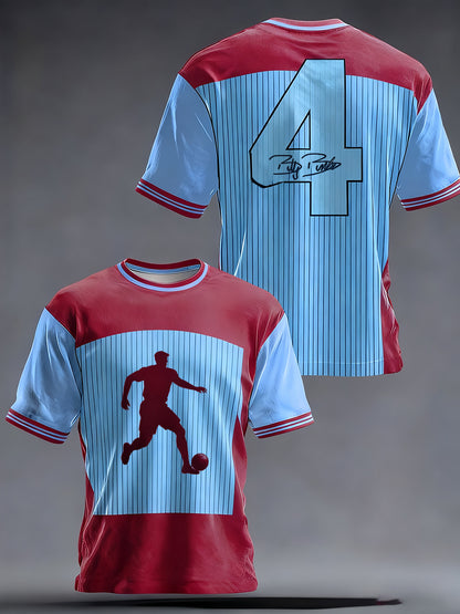 Men's Retro British Football No. 4 Legend Print T-shirt