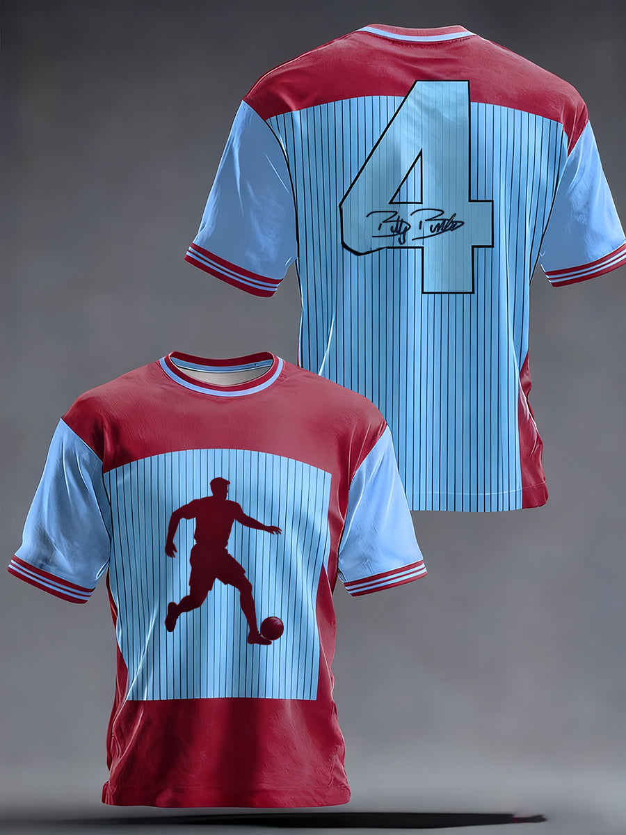 Men's Retro British Football No. 4 Legend Print T-shirt