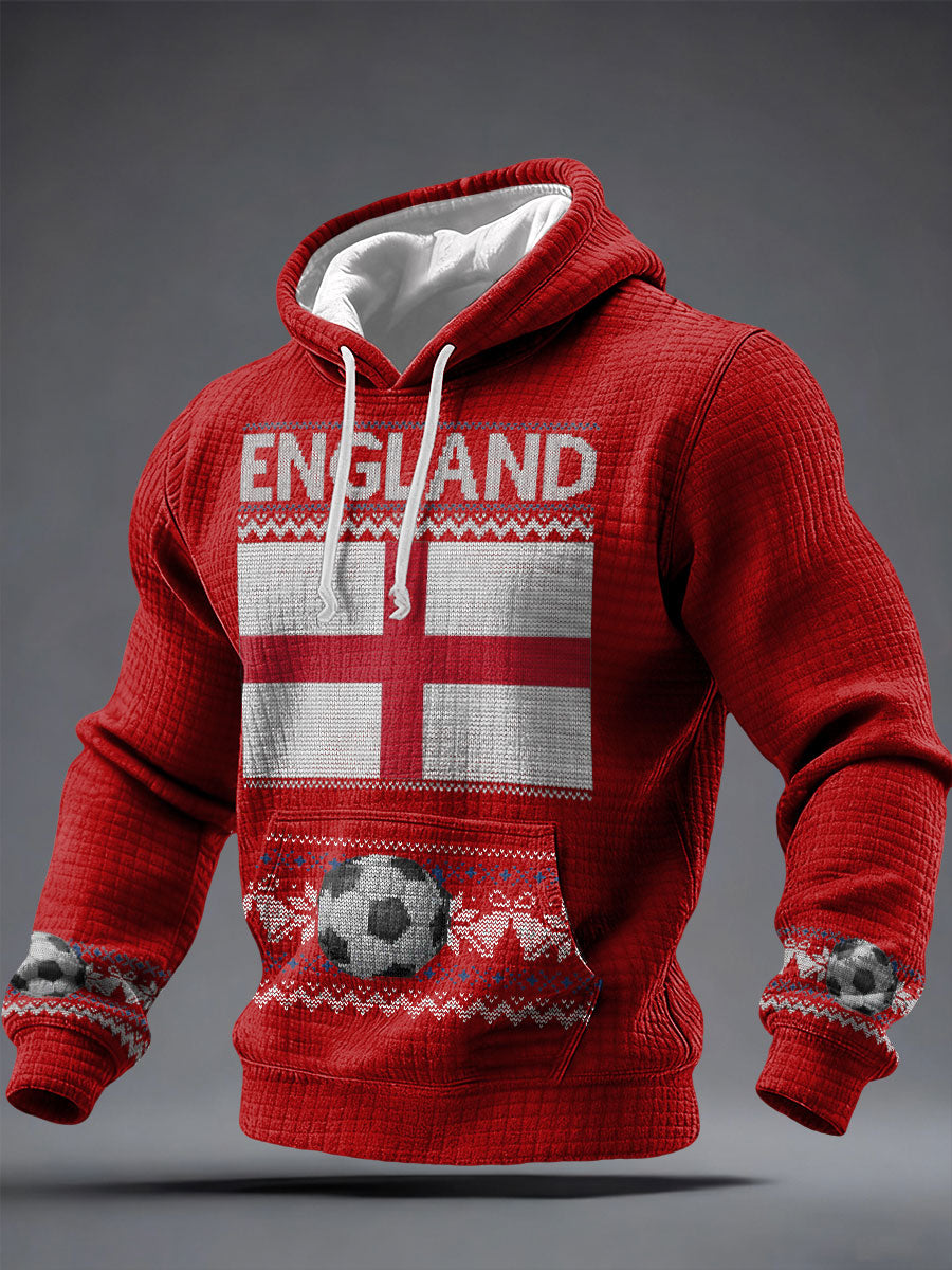 Men's ’UK Football Lover Christmas Printed Hoodie