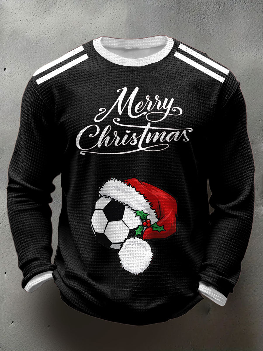 Men's ’UK Football Lover Christmas Printed Waffle Tops