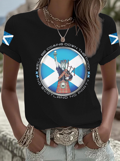 Women's UK Football Lover Scotland Iron On Short Sleeve T-Shirt