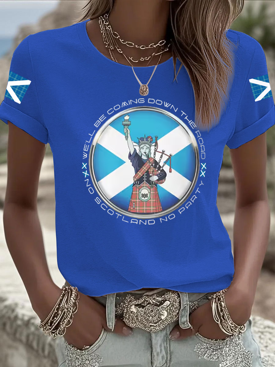 Women's UK Football Lover Scotland Iron On Short Sleeve T-Shirt