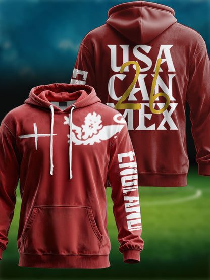 Unisex UK England Football Lover It's Coming Back 2026 Printed Hoodie