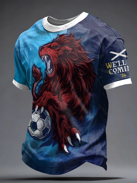 Men's Scotland Football Lover Tartan Army Printed T-shirt